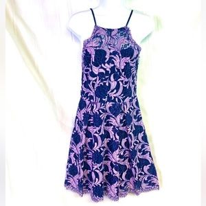 Francesca’s blue/purple pleated dress S